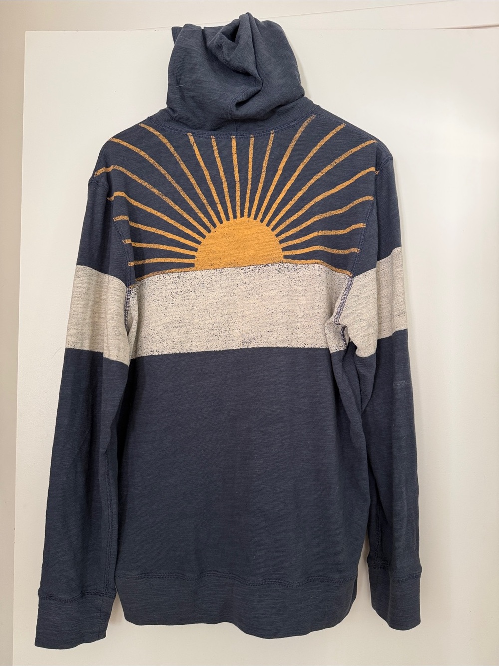 Faherty Heritage Sunray Slub Hoodie with Cream Chest Stripe